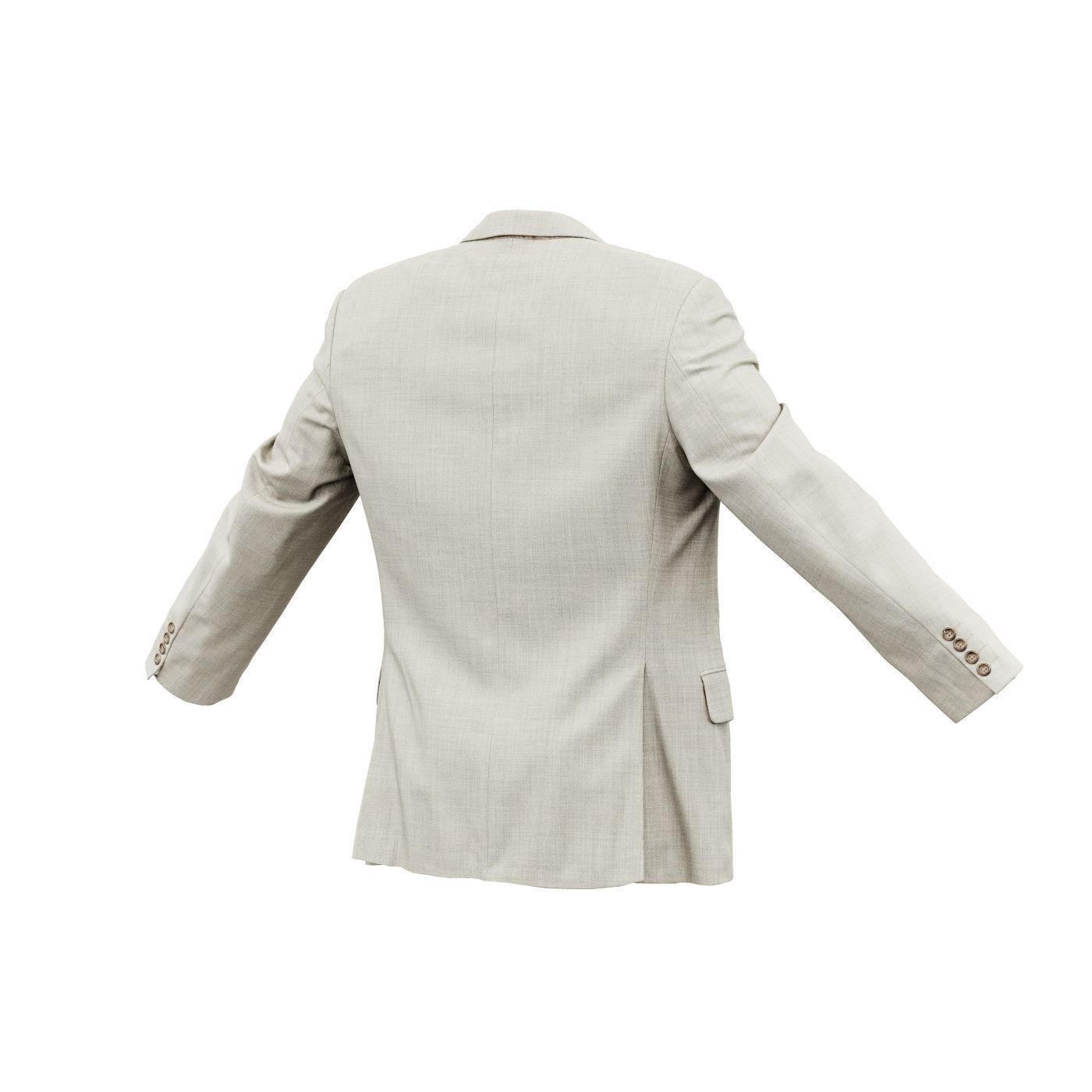 Suit B Vest Open Low-poly 3D model_7