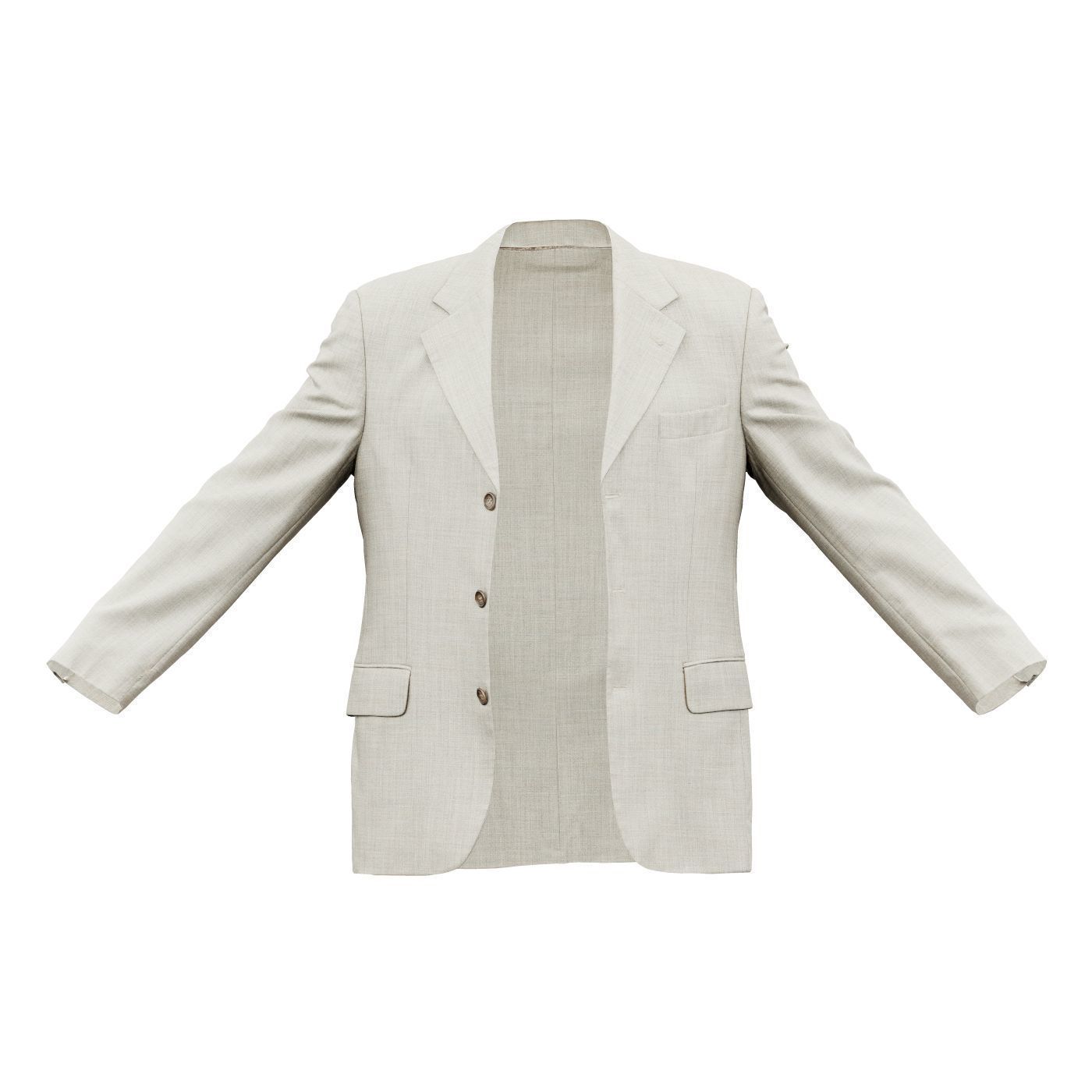 Suit B Vest Open Low-poly 3D model_2
