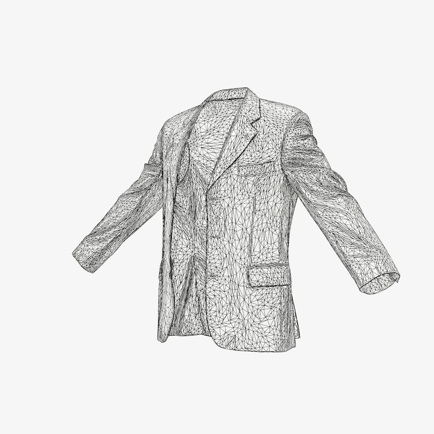Suit B Vest Open Low-poly 3D model_14