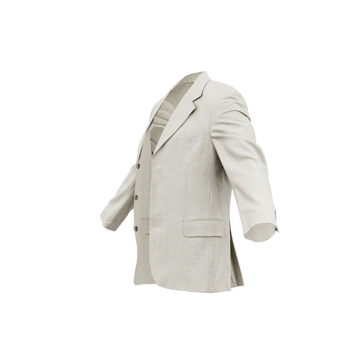 Suit B Vest Open Low-poly 3D model_12