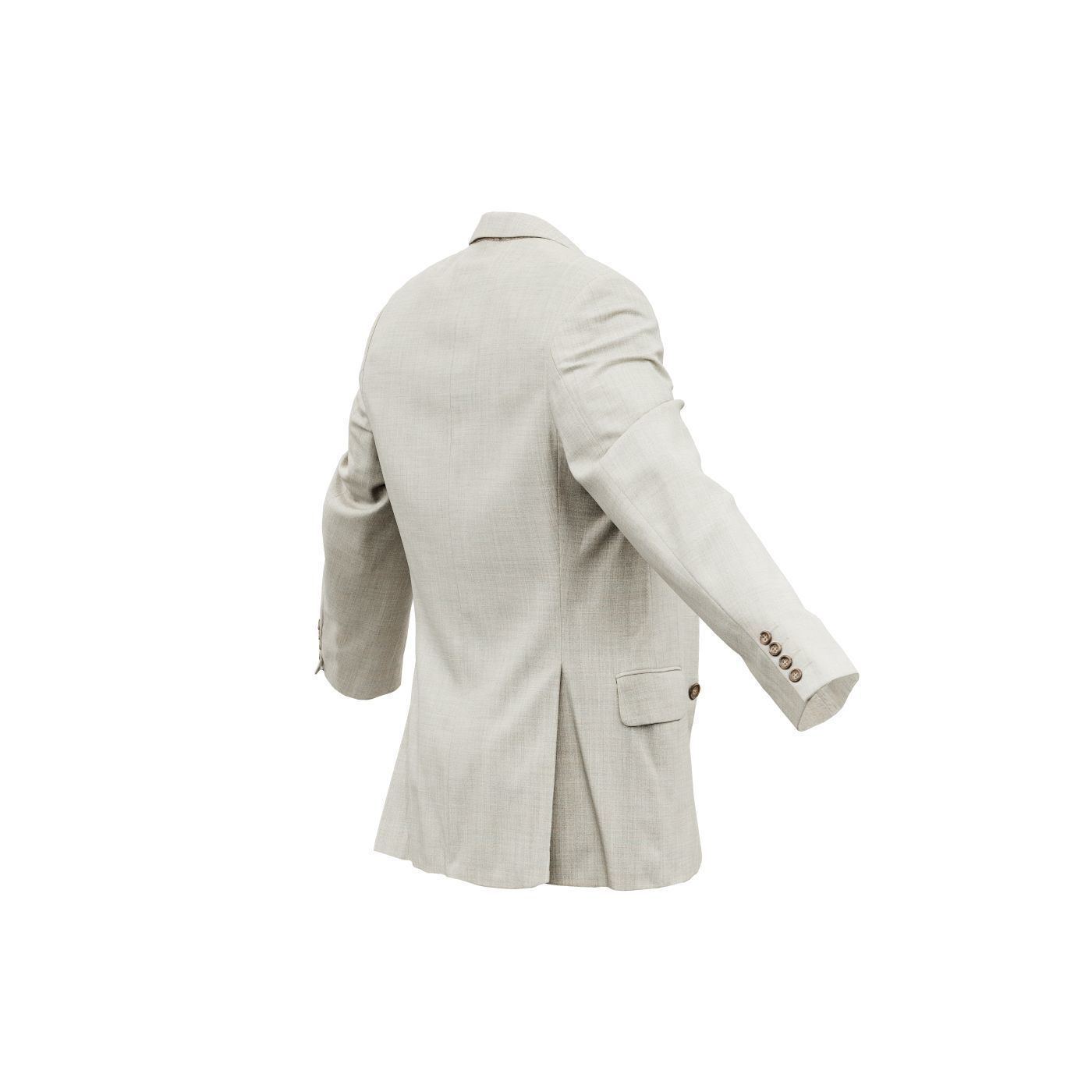 Suit B Vest Open Low-poly 3D model_6