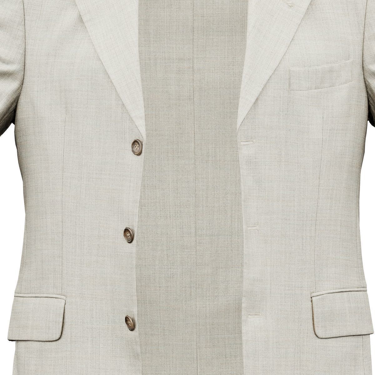 Suit B Vest Open Low-poly 3D model_1