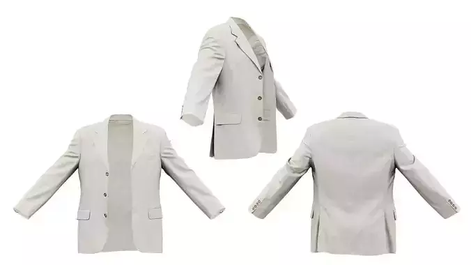 Suit B Vest Open Low-poly 3D model