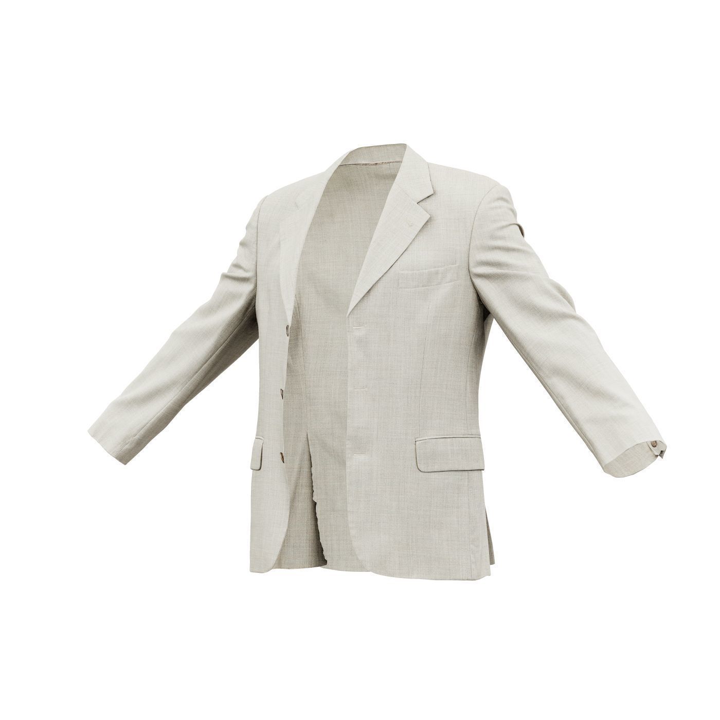 Suit B Vest Open Low-poly 3D model_13