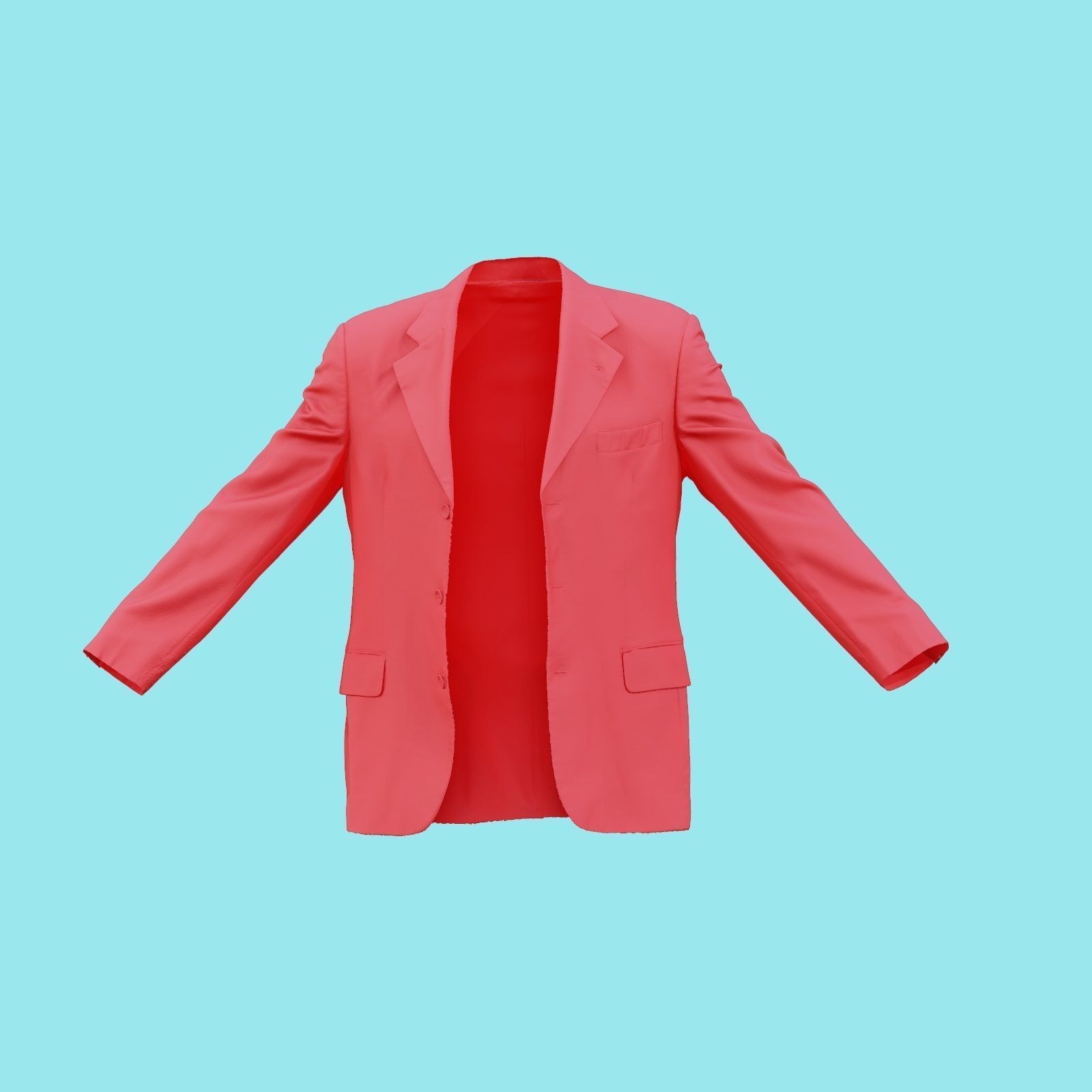Suit B Vest Open Low-poly 3D model_23