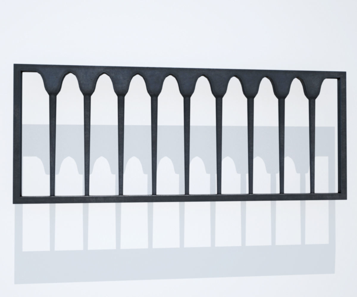 CastIron Fence Pack Low-poly 3D model_10
