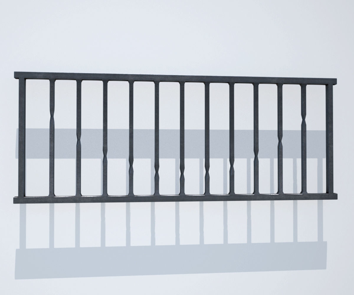 CastIron Fence Pack Low-poly 3D model_6