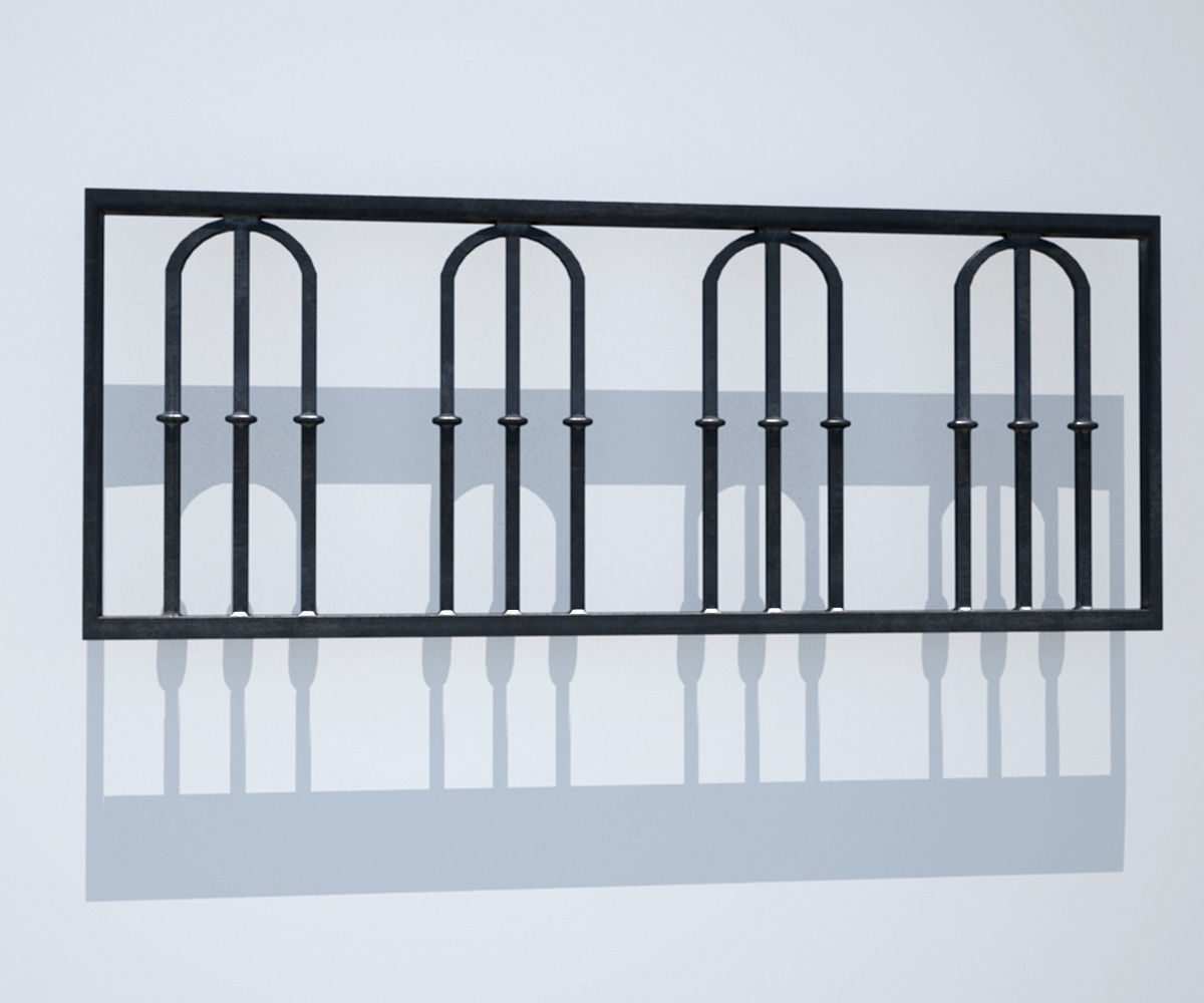 CastIron Fence Pack Low-poly 3D model_3