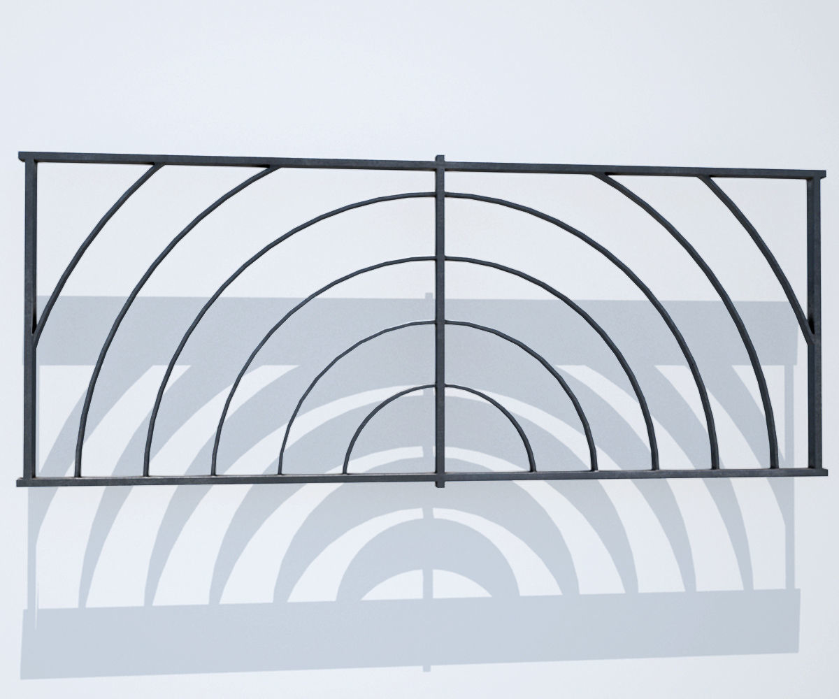 CastIron Fence Pack Low-poly 3D model_4