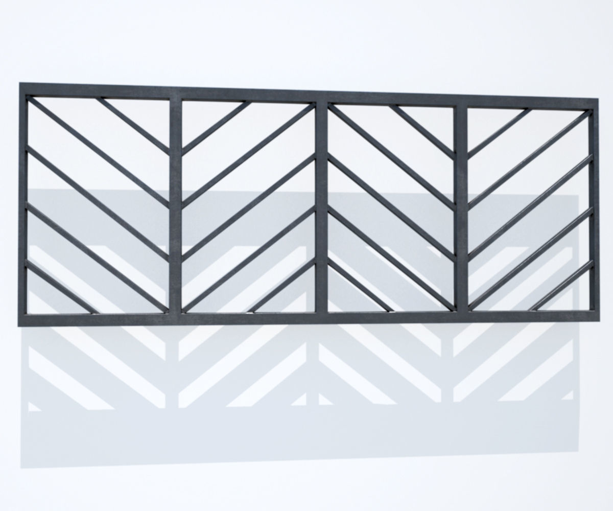 CastIron Fence Pack Low-poly 3D model_11