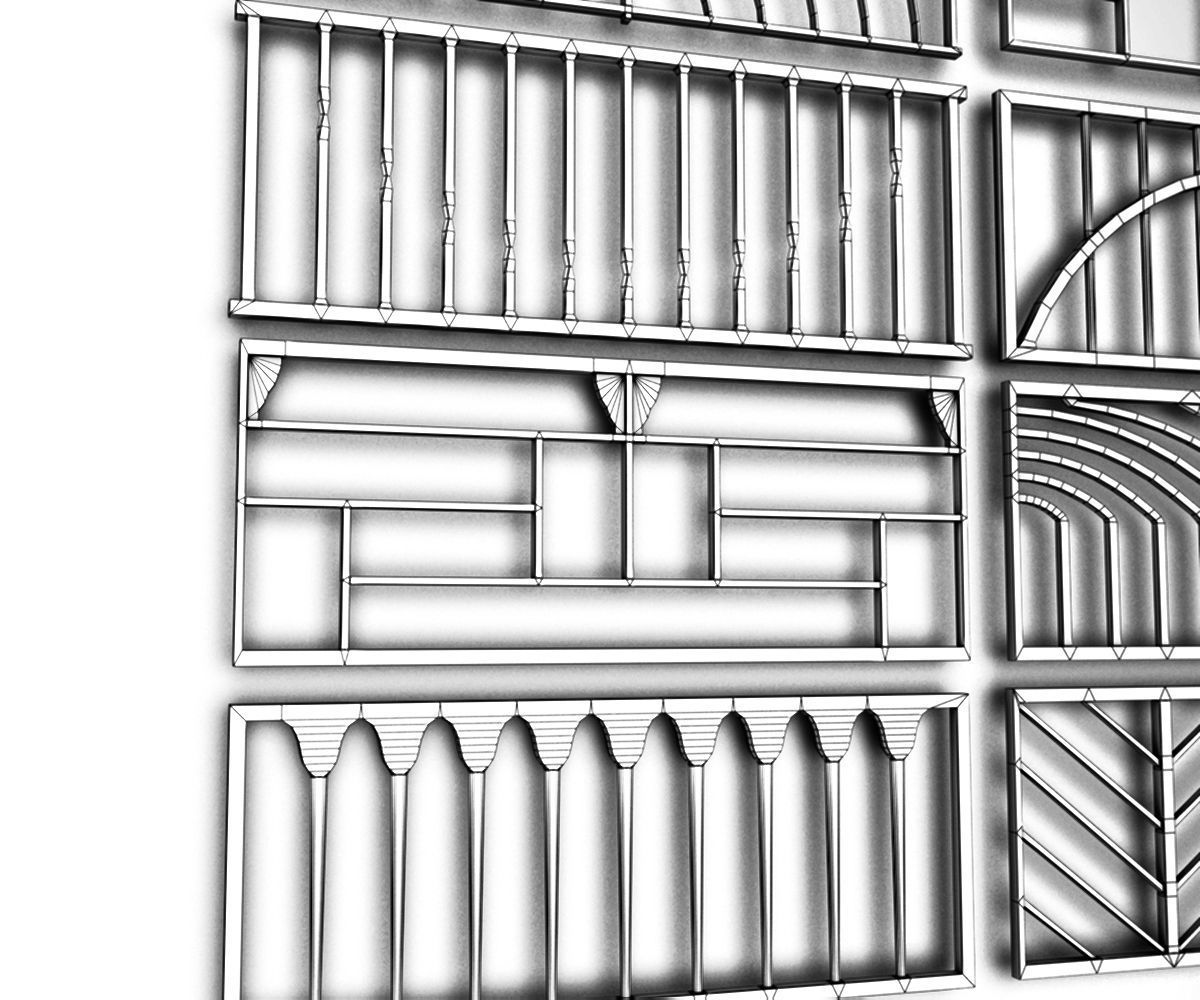 CastIron Fence Pack Low-poly 3D model_14