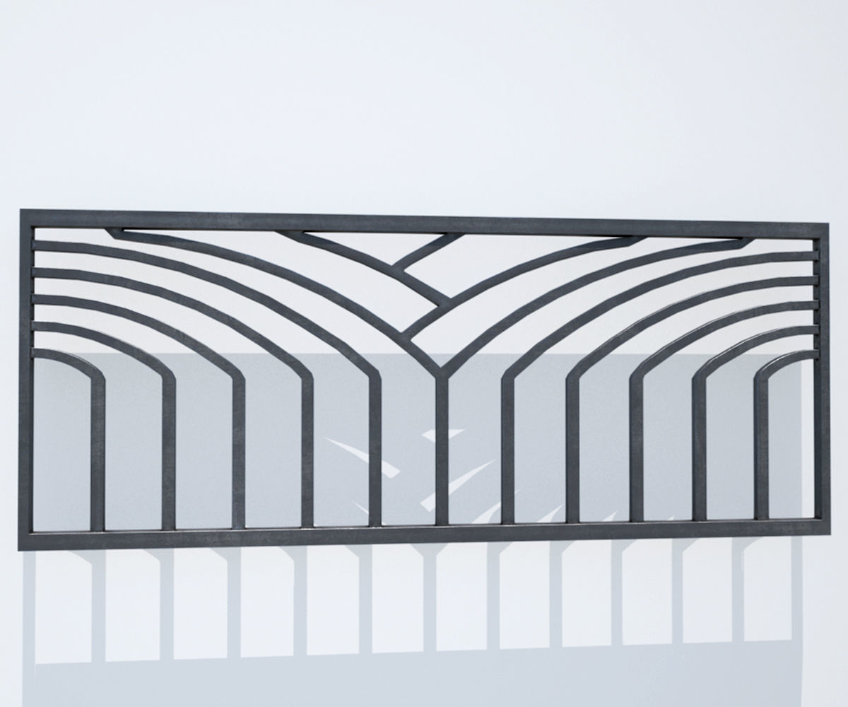 CastIron Fence Pack Low-poly 3D model_9