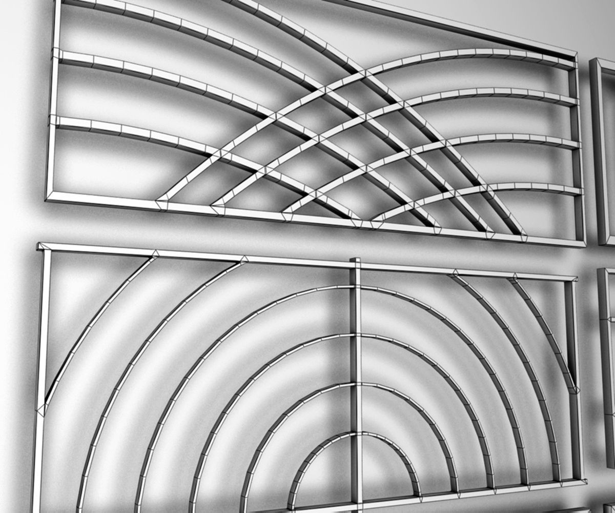 CastIron Fence Pack Low-poly 3D model_12