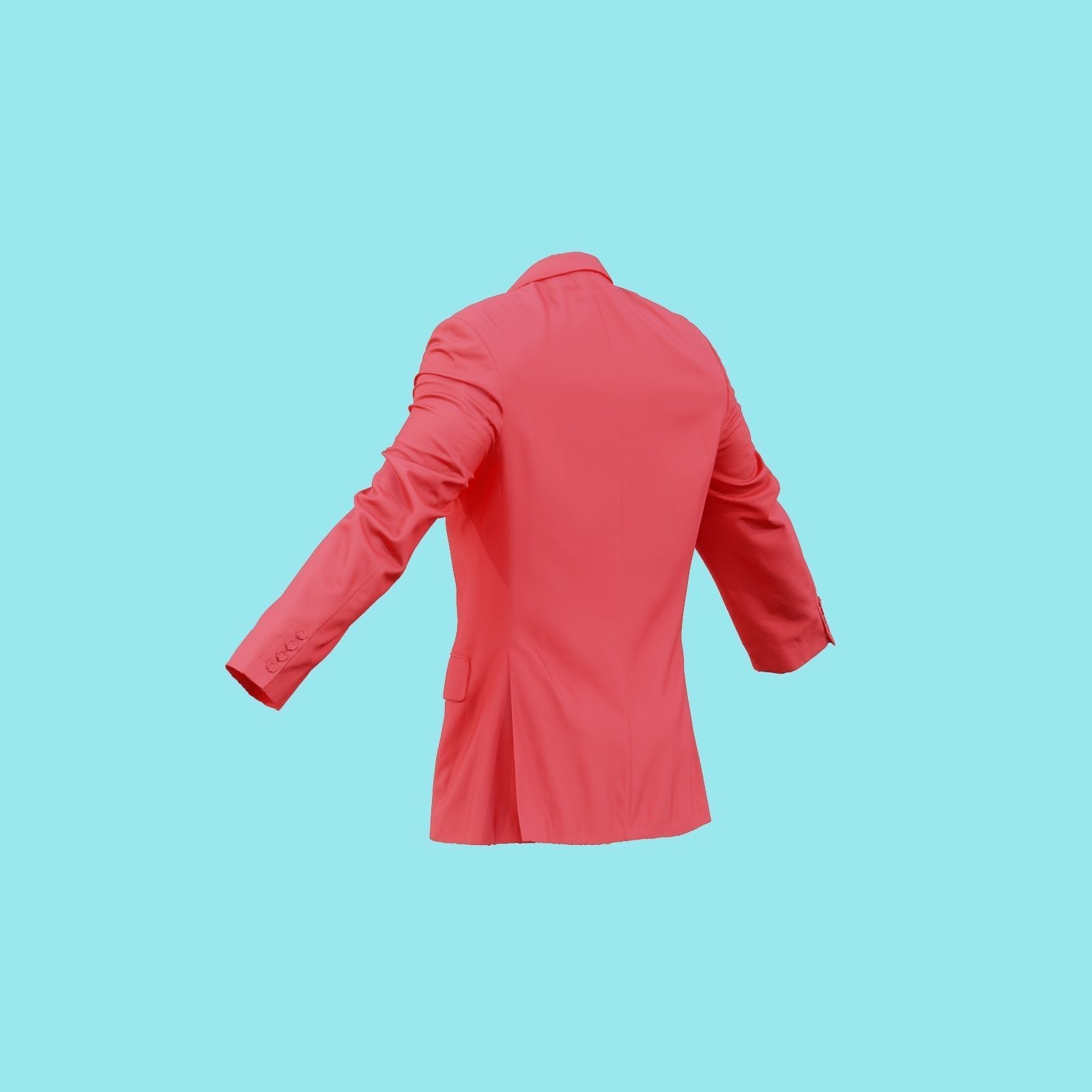 Suit B Vest Low-poly 3D model_21