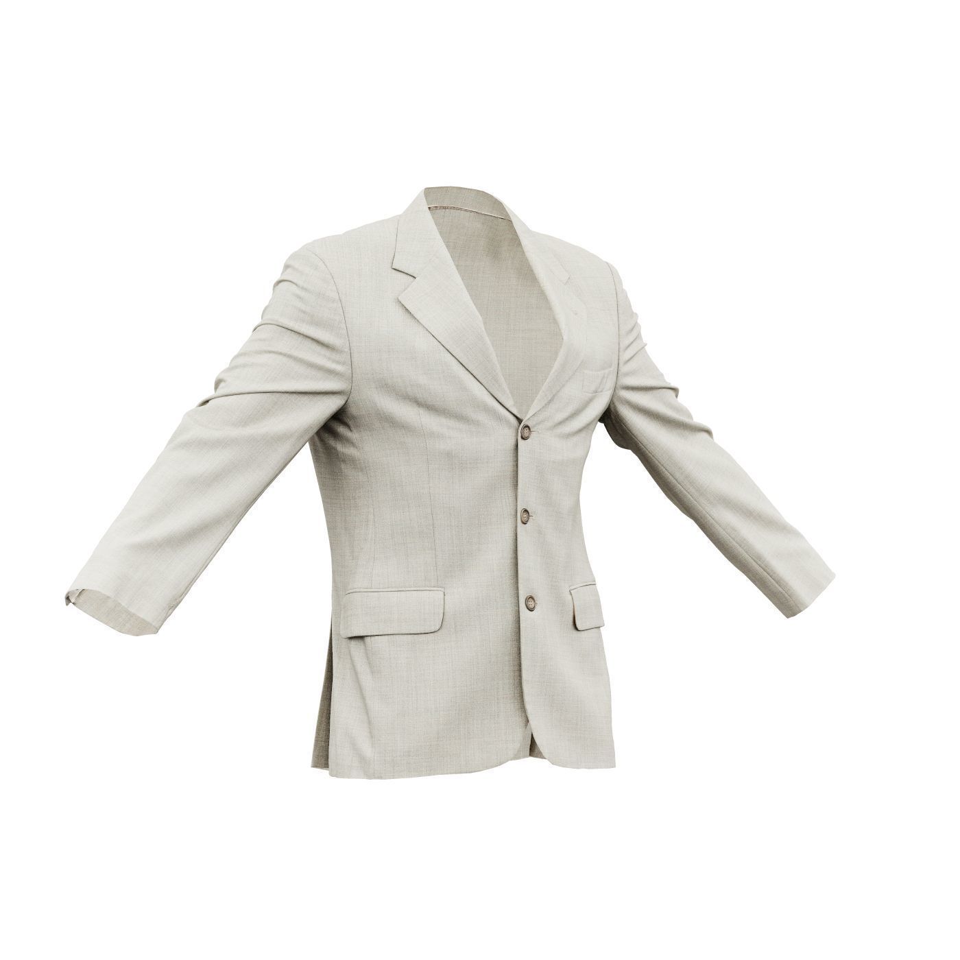 Suit B Vest Low-poly 3D model_3