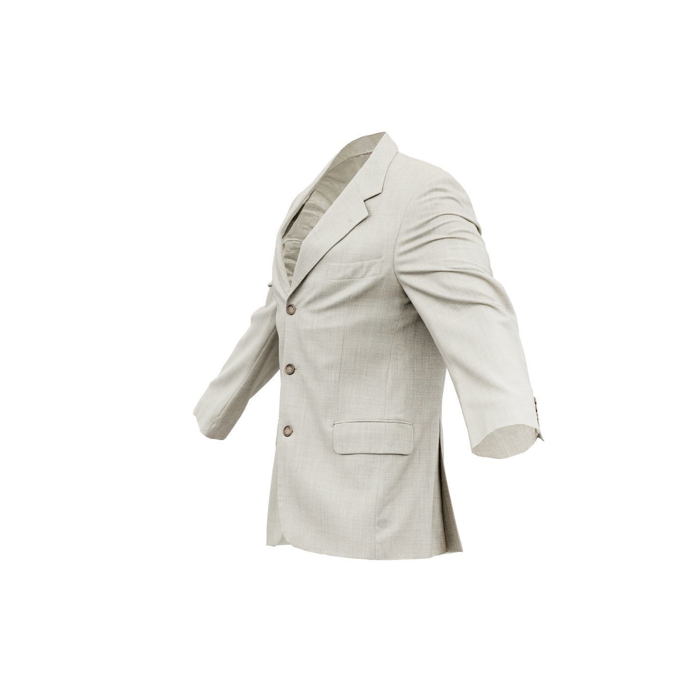 Suit B Vest Low-poly 3D model_12