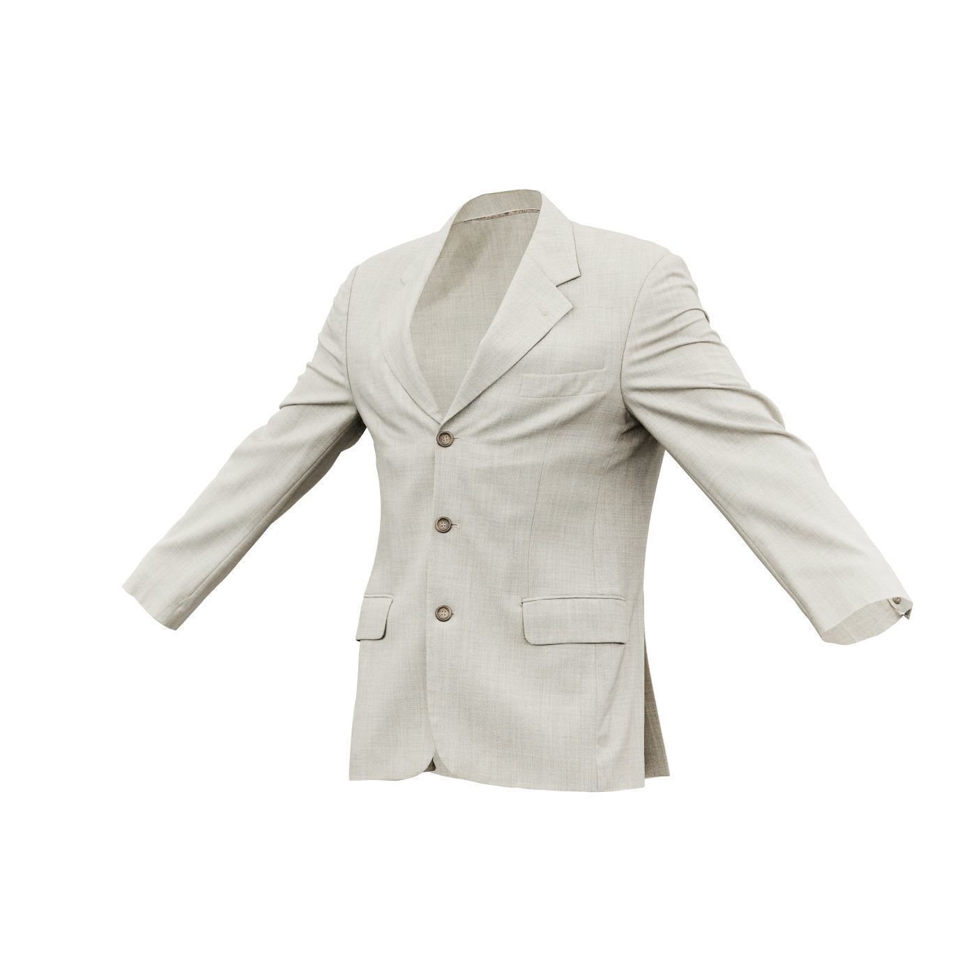 Suit B Vest Low-poly 3D model_13