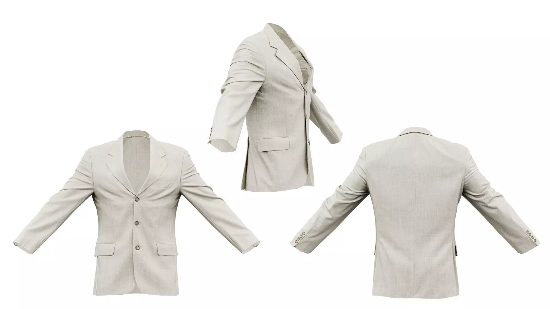 Suit B Vest Low-poly 3D model_0