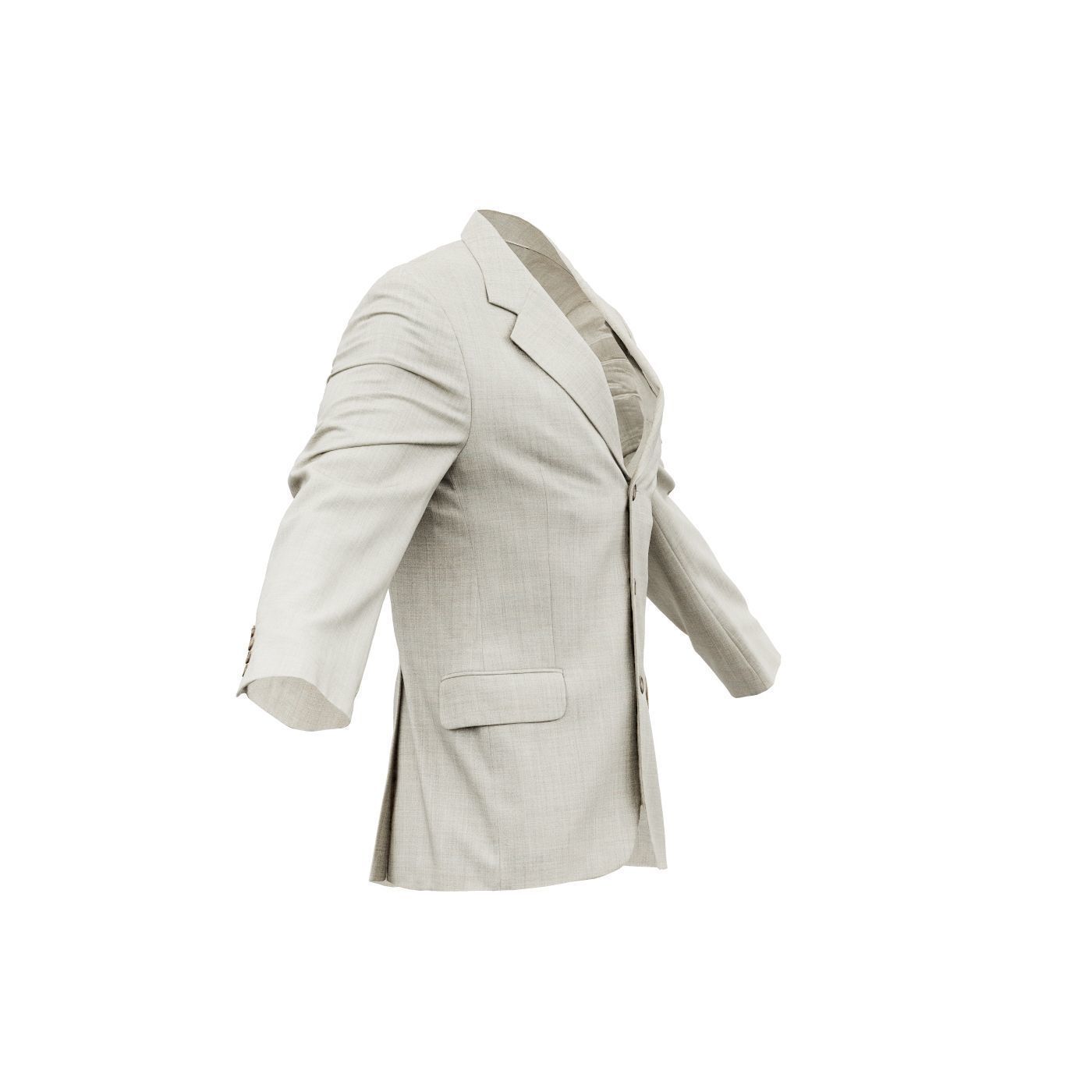 Suit B Vest Low-poly 3D model_4