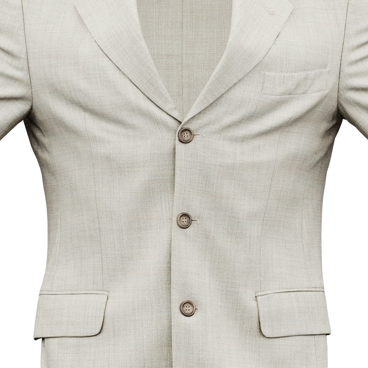 Suit B Vest Low-poly 3D model_1