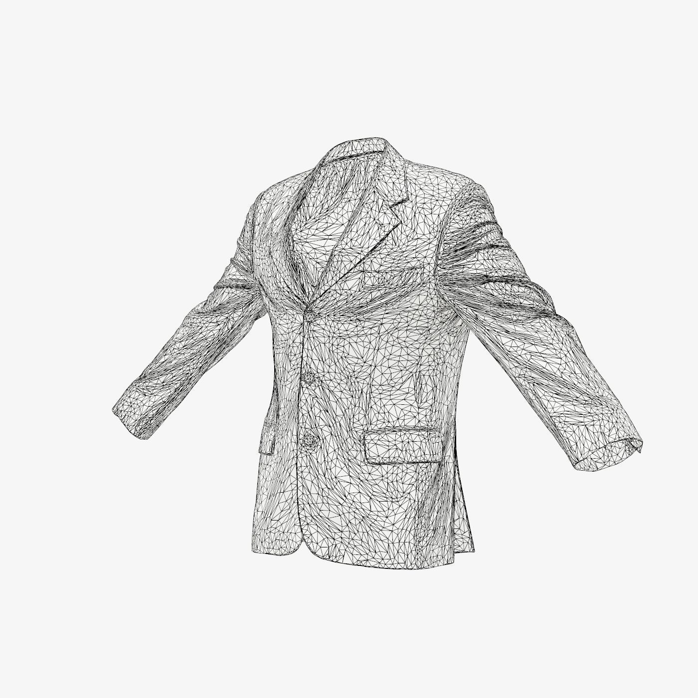 Suit B Vest Low-poly 3D model_14