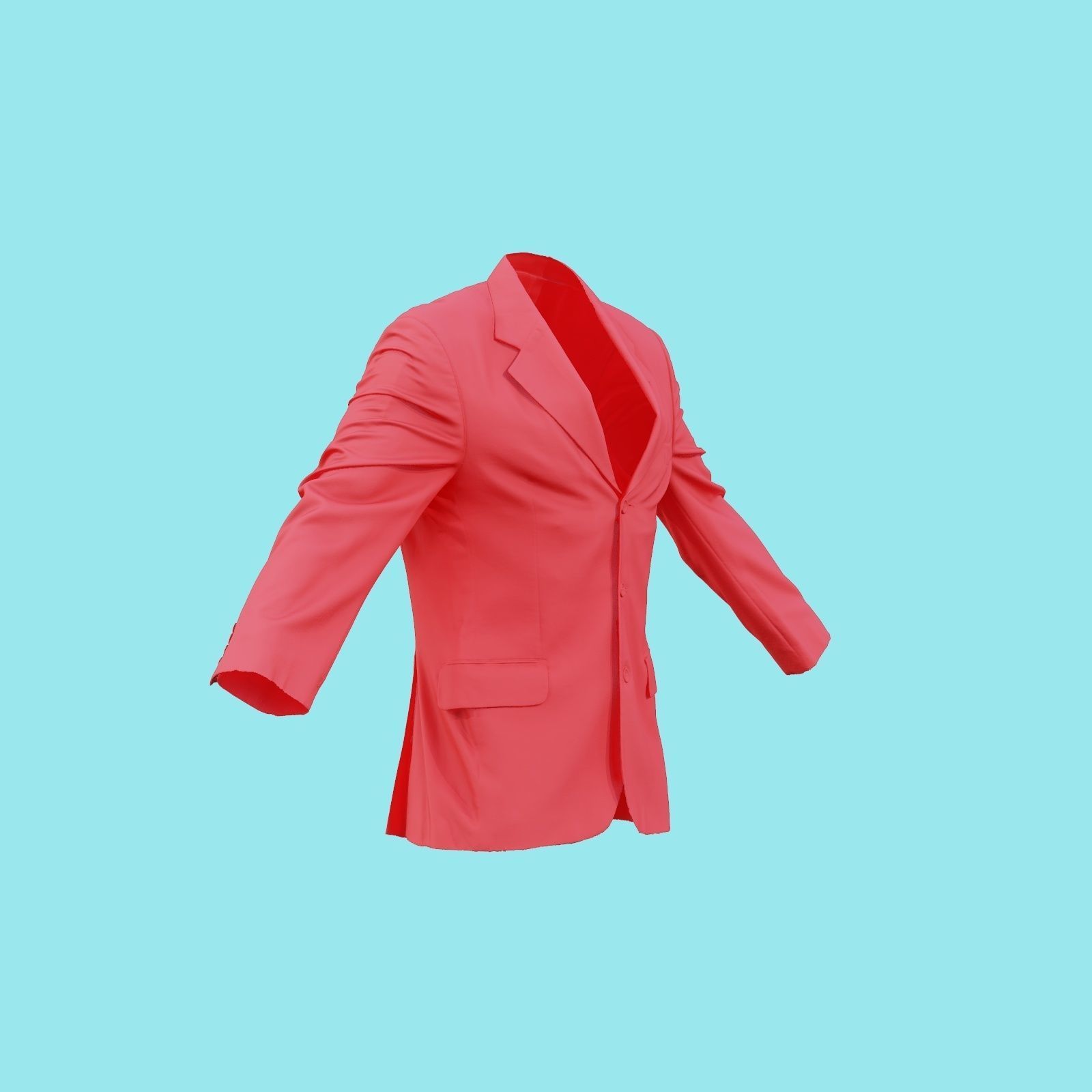 Suit B Vest Low-poly 3D model_18