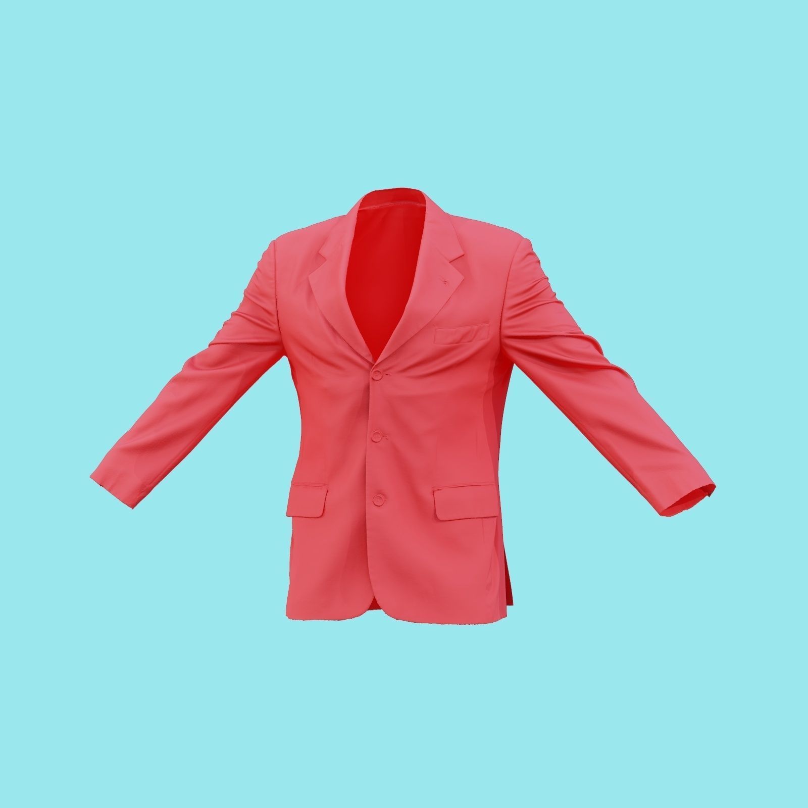 Suit B Vest Low-poly 3D model_23