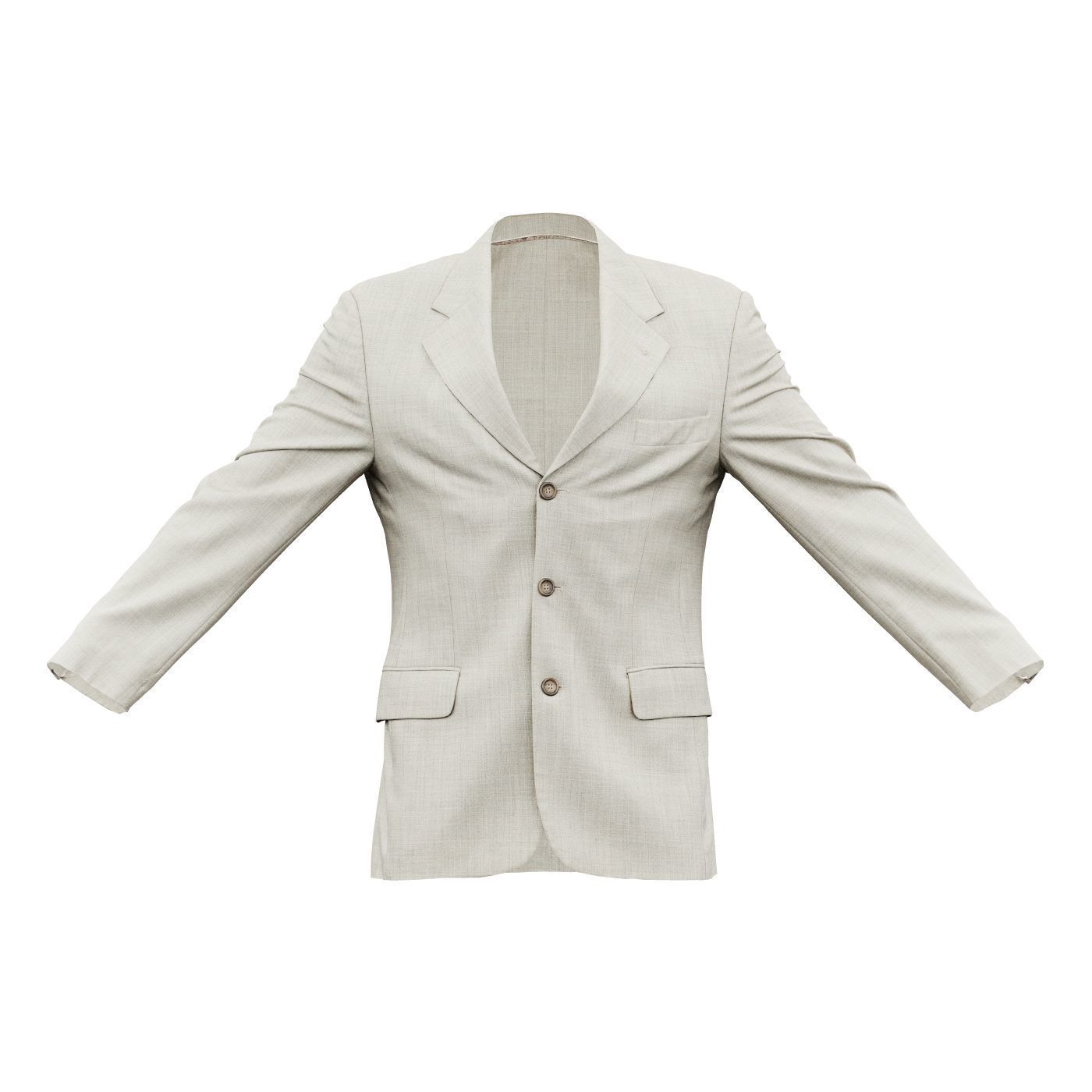 Suit B Vest Low-poly 3D model_2