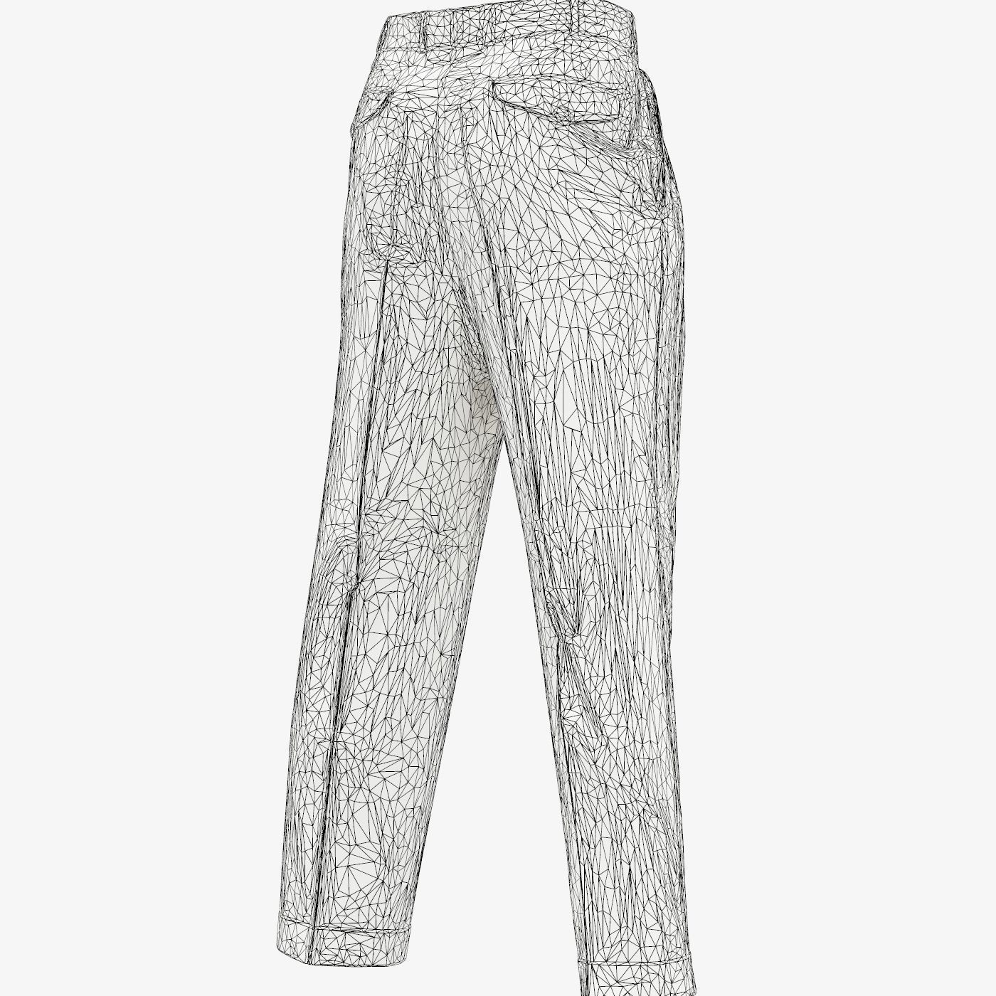 Suit B Trousers Low-poly 3D model_15
