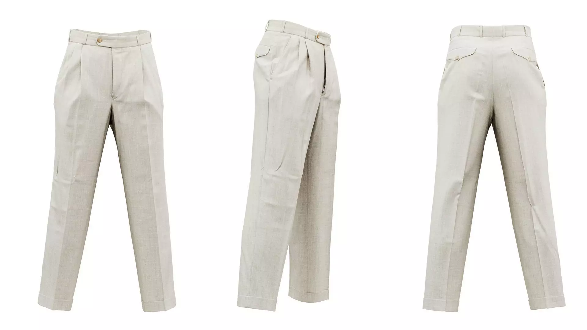 Suit B Trousers Low-poly 3D model_0