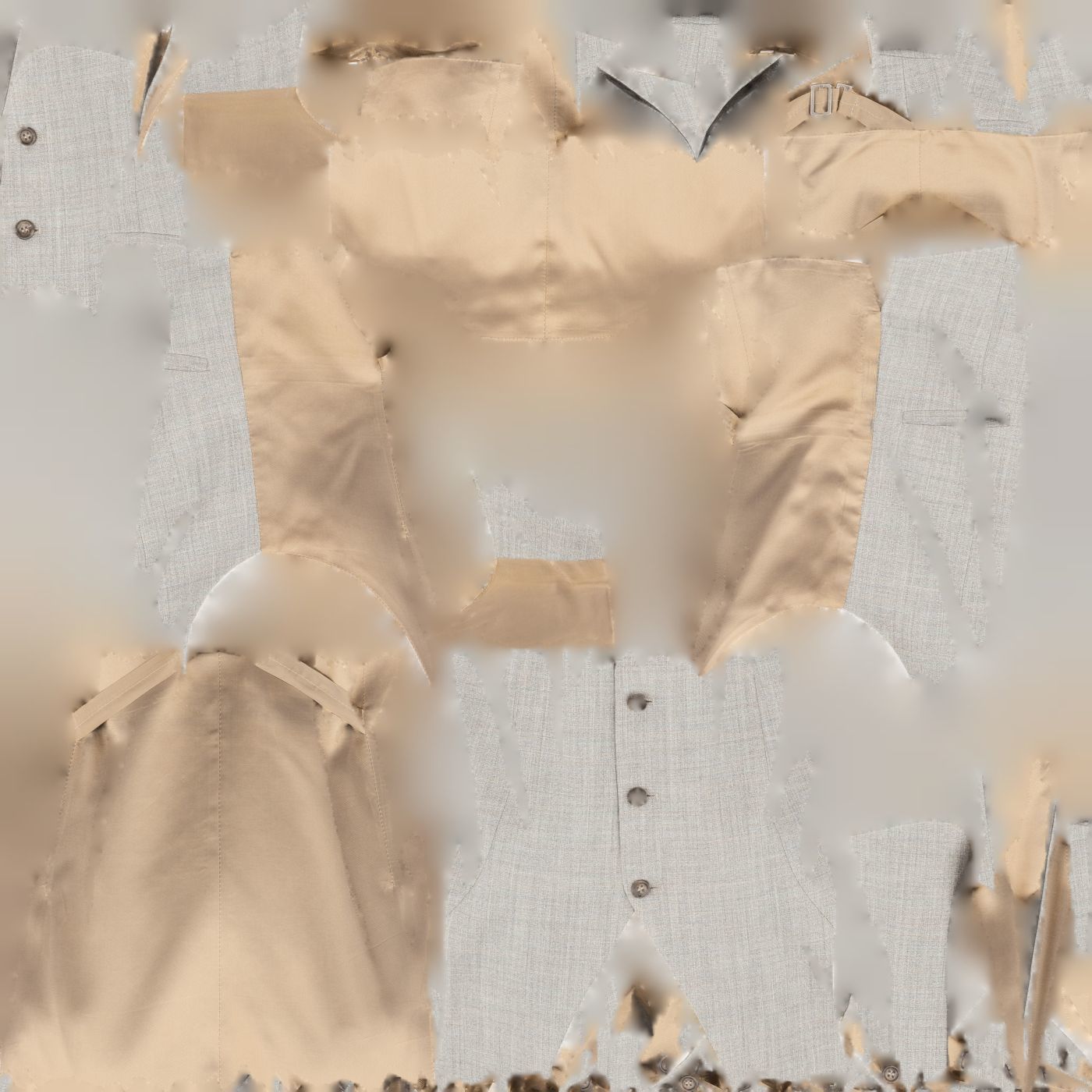 Suit B Gilet Low-poly 3D model_16