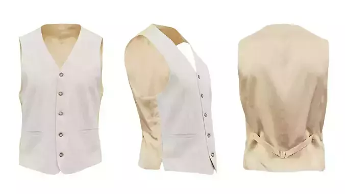 Suit B Gilet Low-poly 3D model