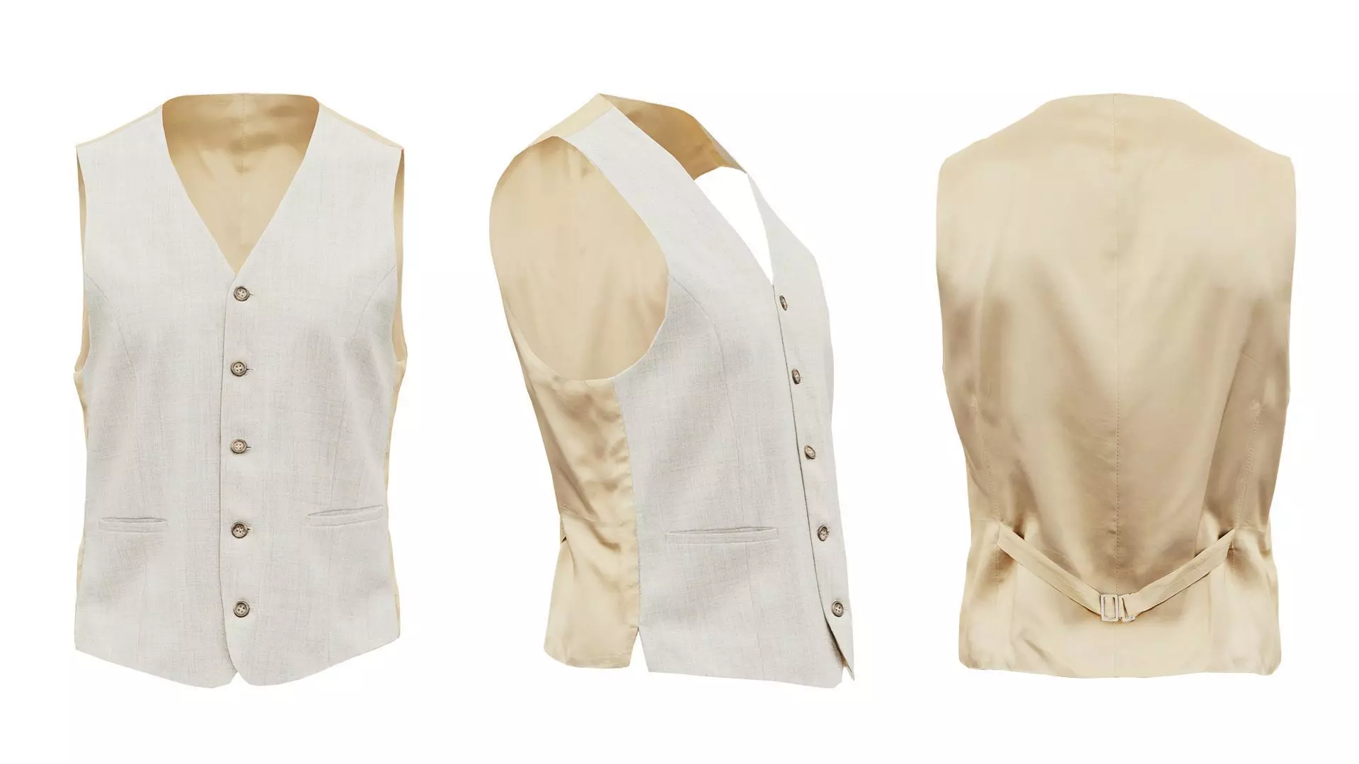 Suit B Gilet Low-poly 3D model_0