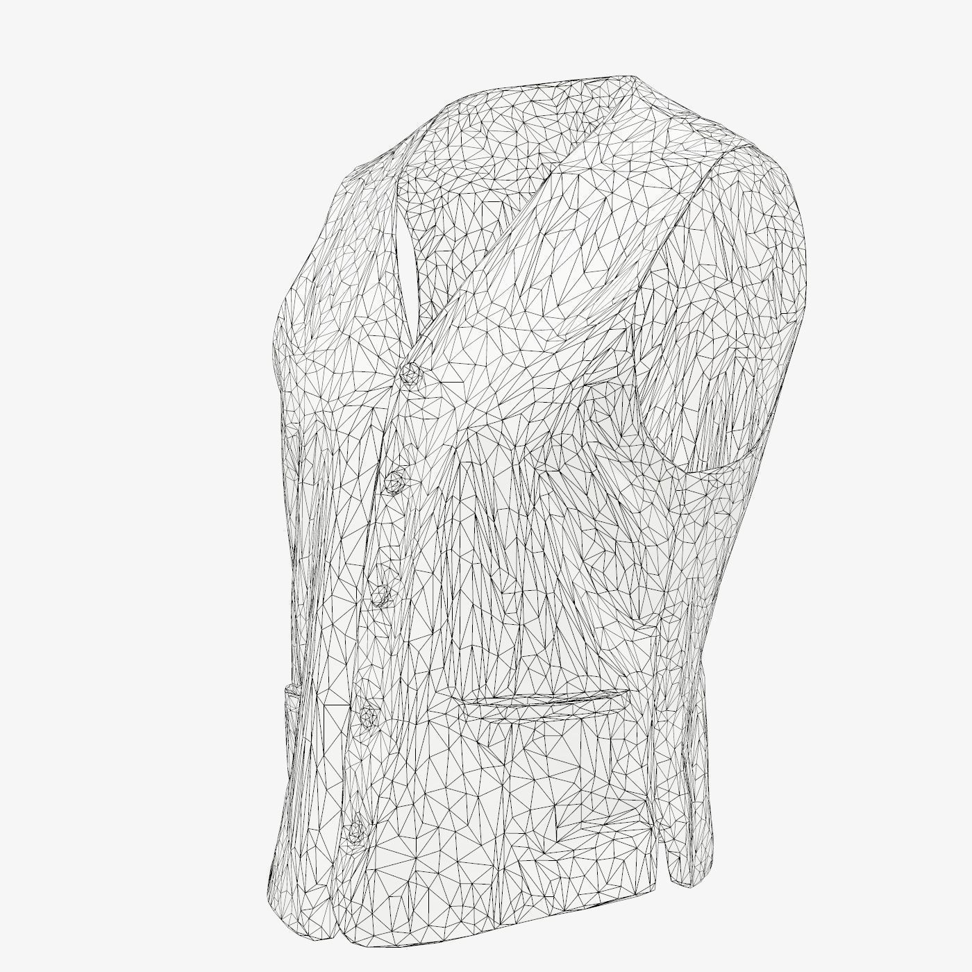 Suit B Gilet Low-poly 3D model_14