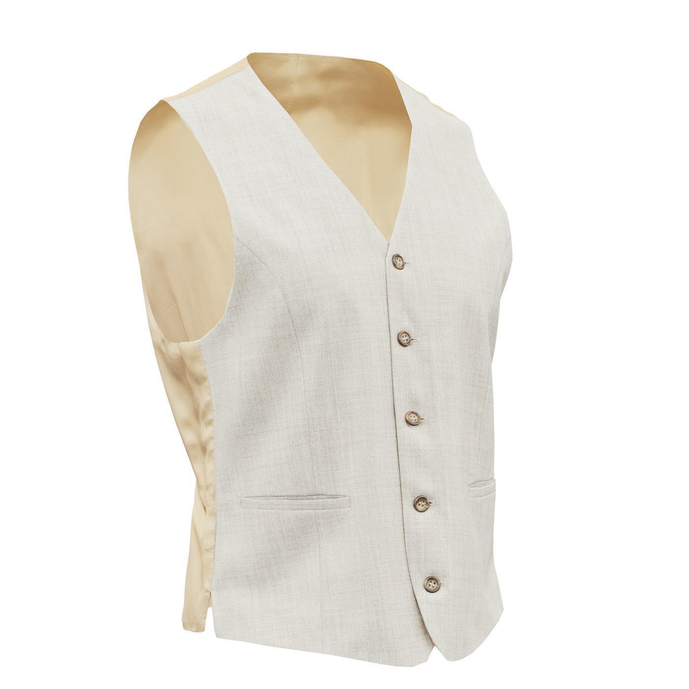 Suit B Gilet Low-poly 3D model_3