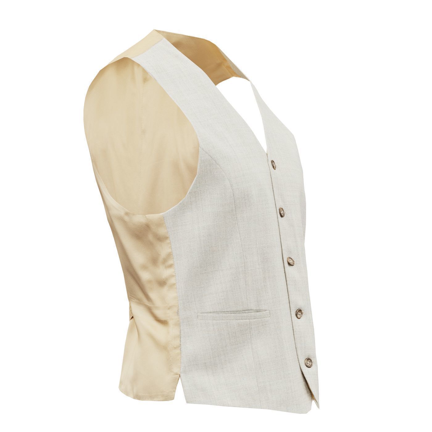 Suit B Gilet Low-poly 3D model_4