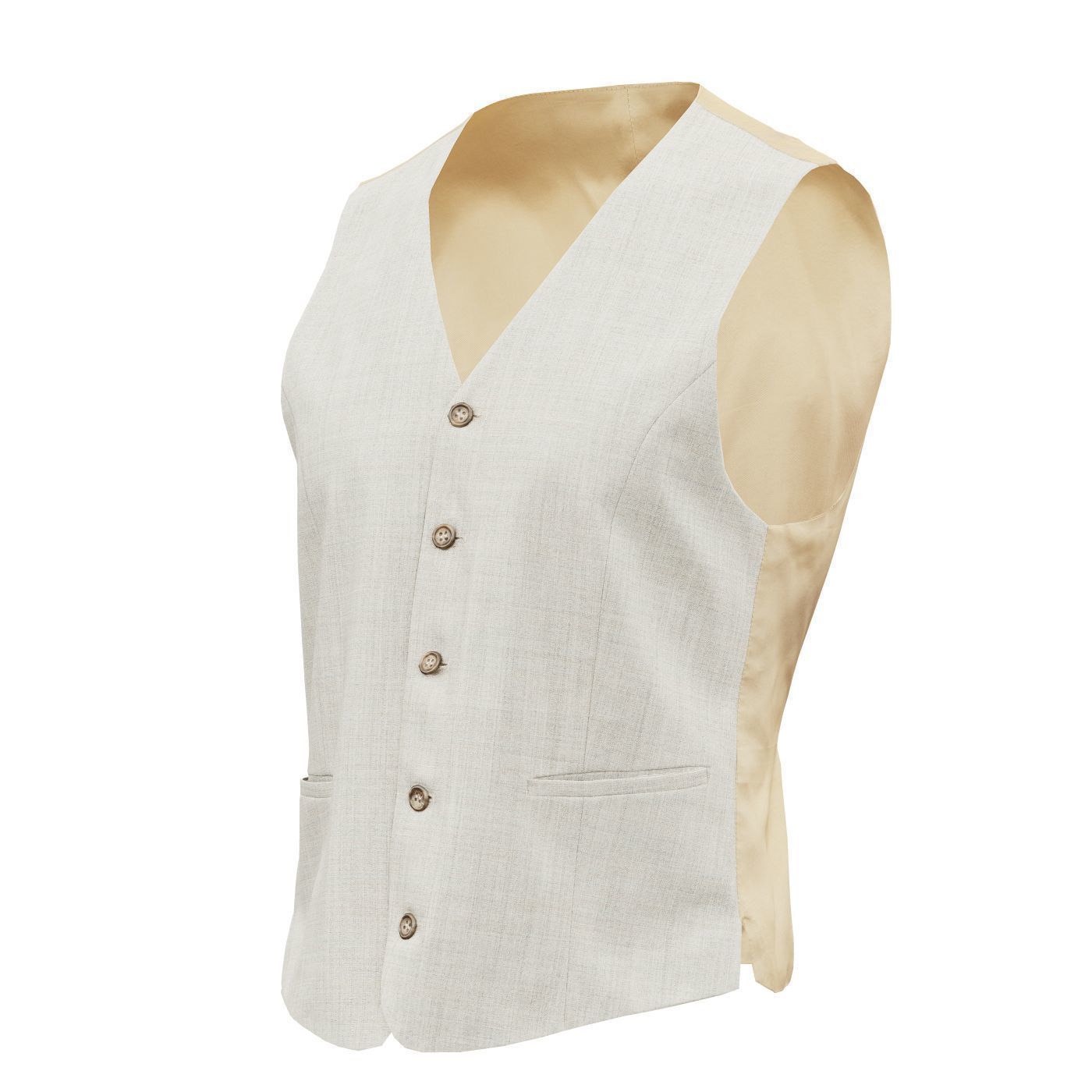 Suit B Gilet Low-poly 3D model_13