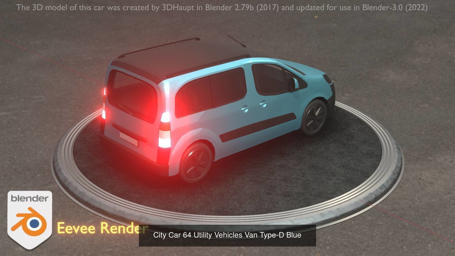 City Cars All Types A B C D E Blue 3D Model Collection_17