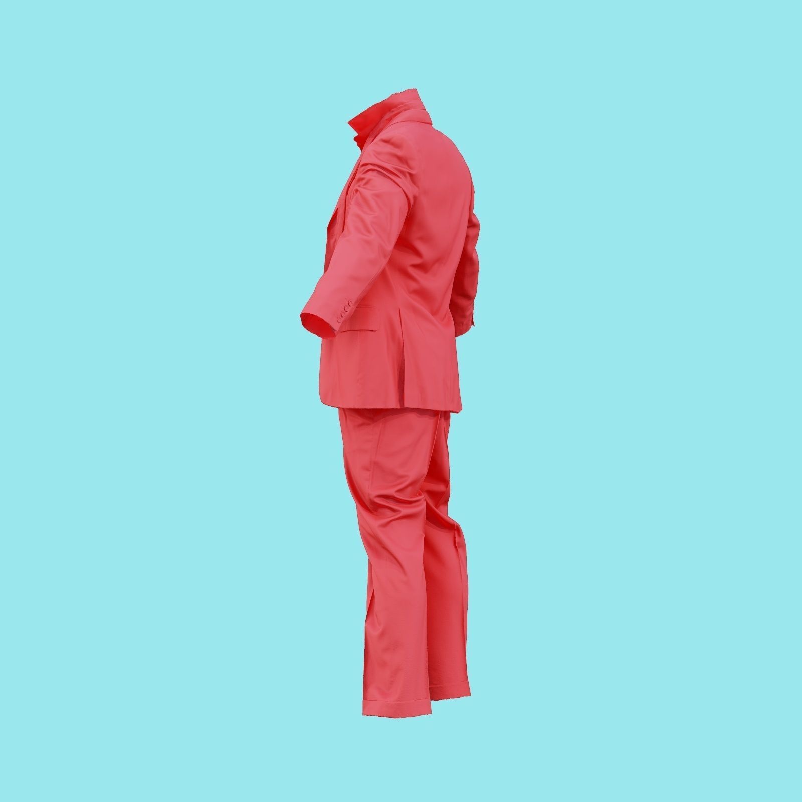 Suit B Full Undone Low-poly 3D model_22