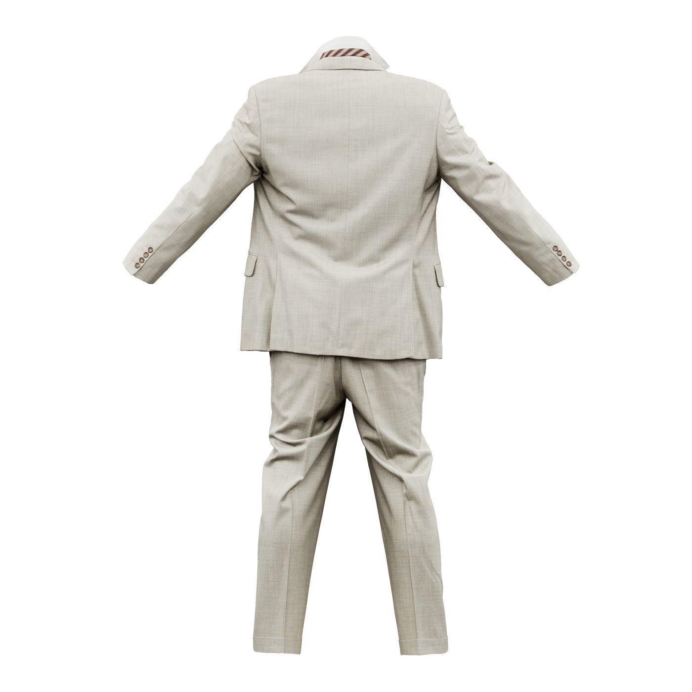 Suit B Full Undone Low-poly 3D model_8