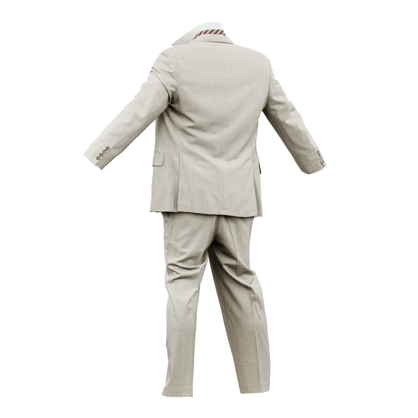 Suit B Full Undone Low-poly 3D model_9