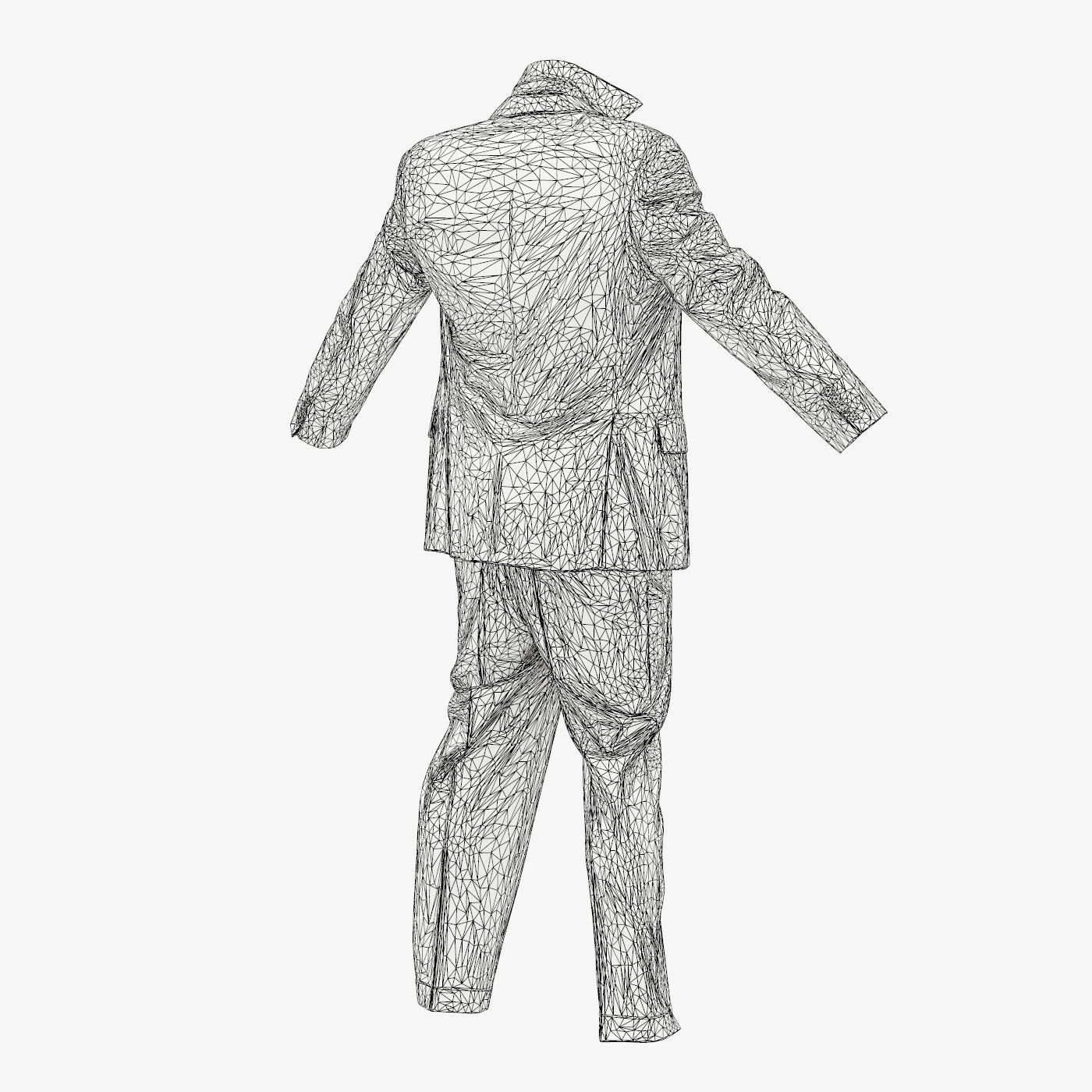 Suit B Full Undone Low-poly 3D model_15