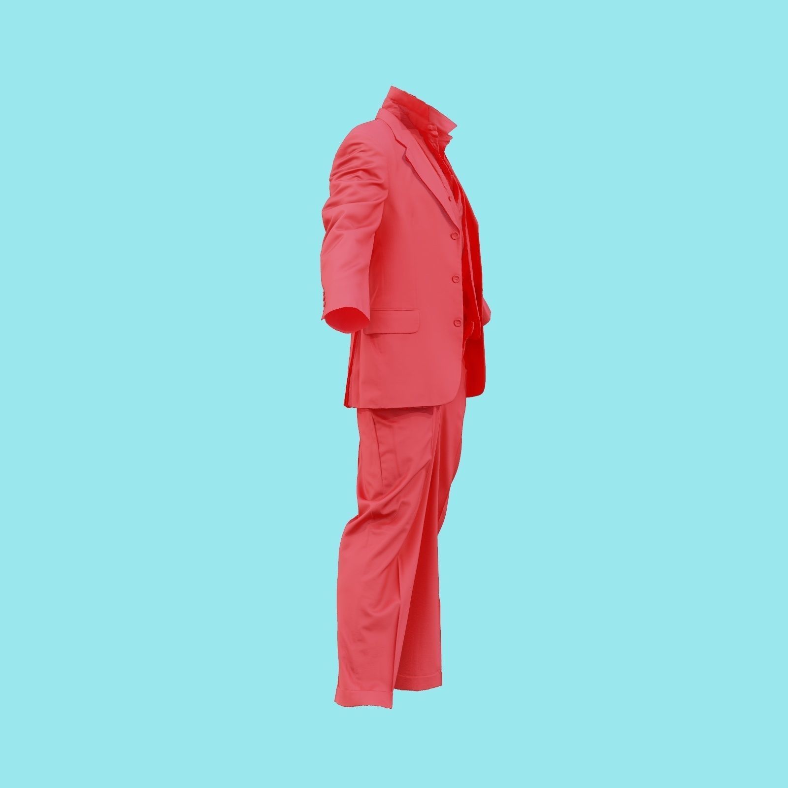 Suit B Full Undone Low-poly 3D model_19