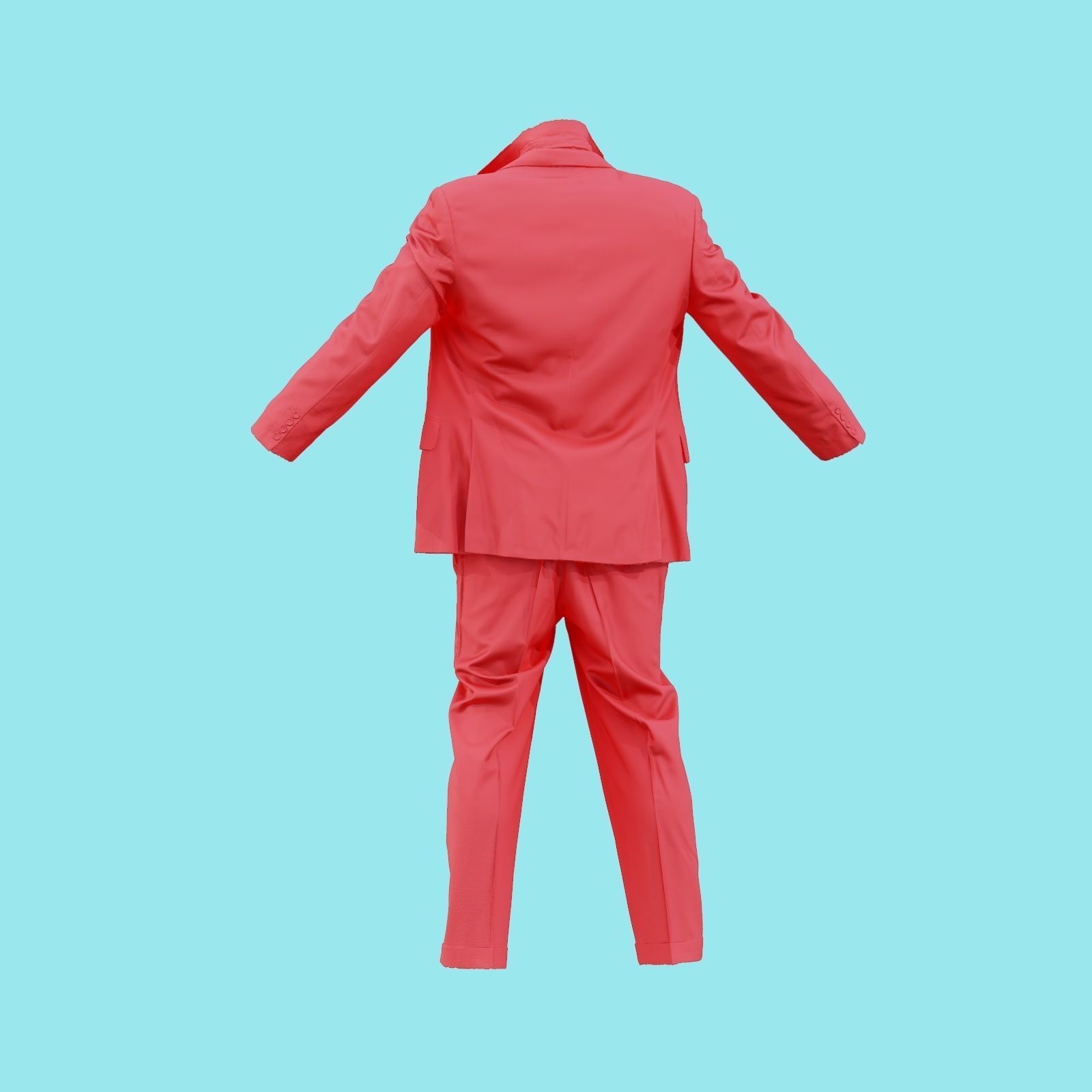 Suit B Full Undone Low-poly 3D model_21