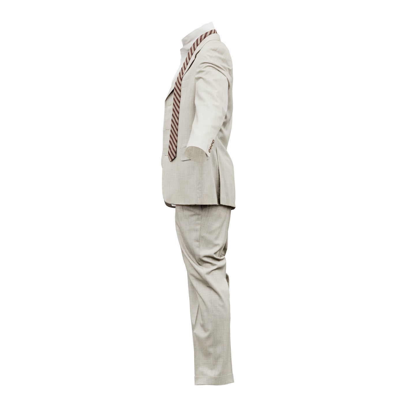 Suit B Full Undone Low-poly 3D model_11