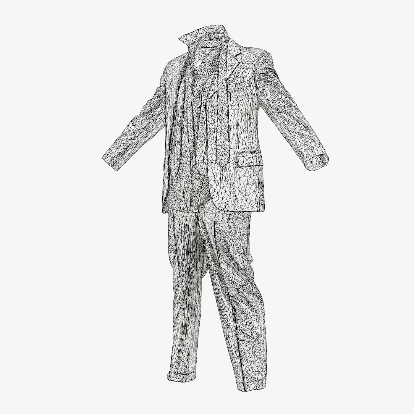 Suit B Full Undone Low-poly 3D model_14