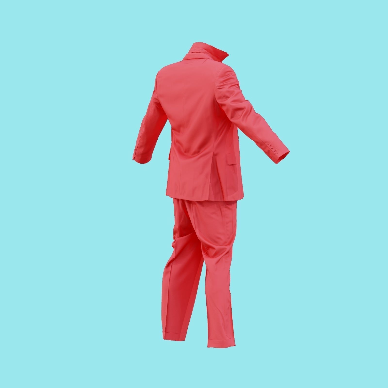 Suit B Full Undone Low-poly 3D model_20