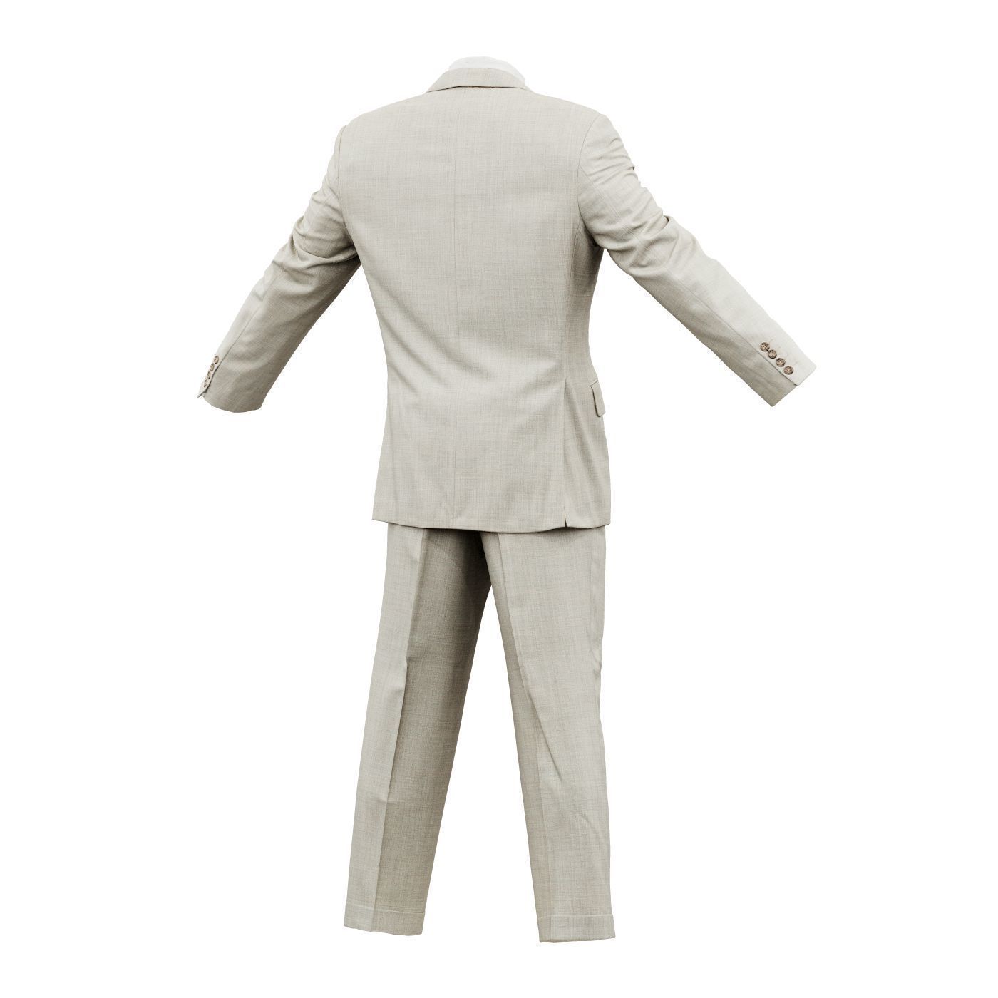 Suit B Full Closed Low-poly 3D model_7
