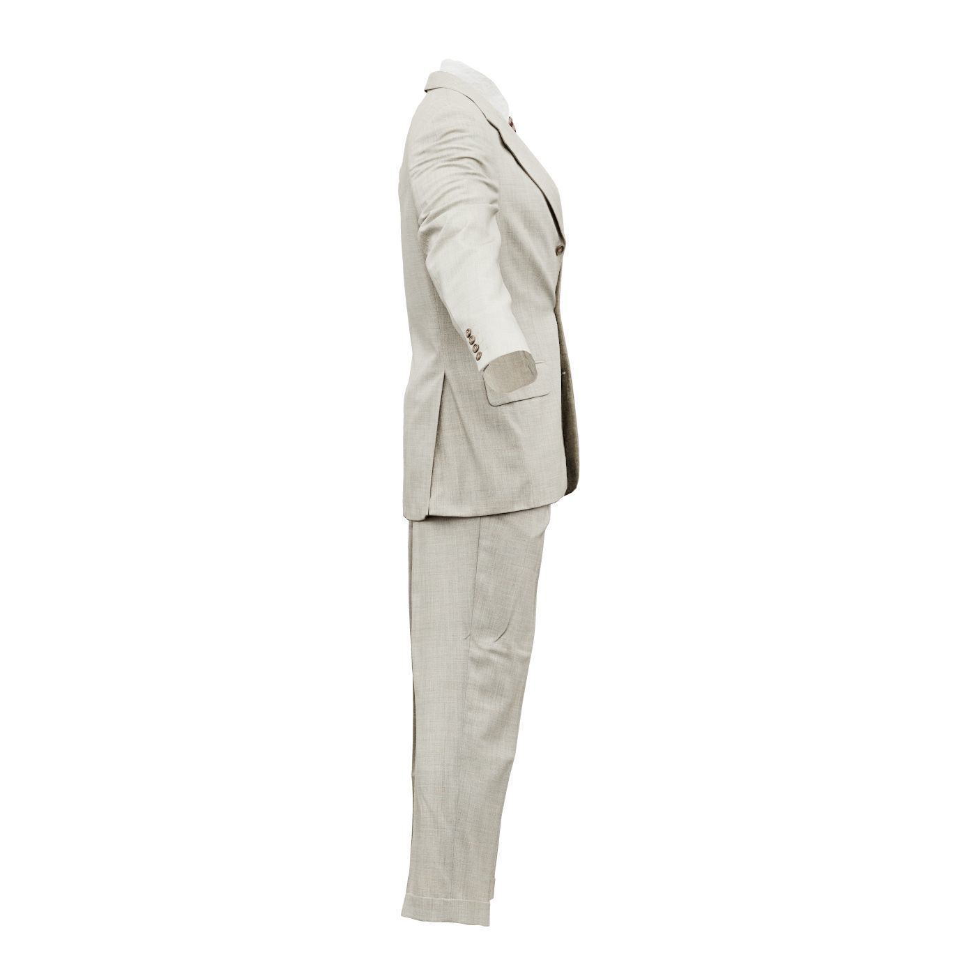 Suit B Full Closed Low-poly 3D model_5
