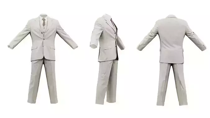Suit B Full Closed Low-poly 3D model